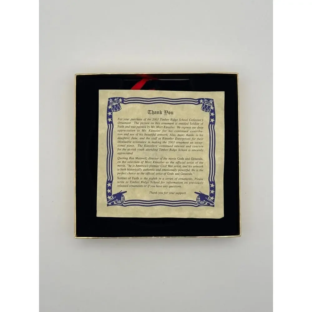Mort Kunstler 2003 Soldier of Faith #1135 Civil War Christmas Ornament